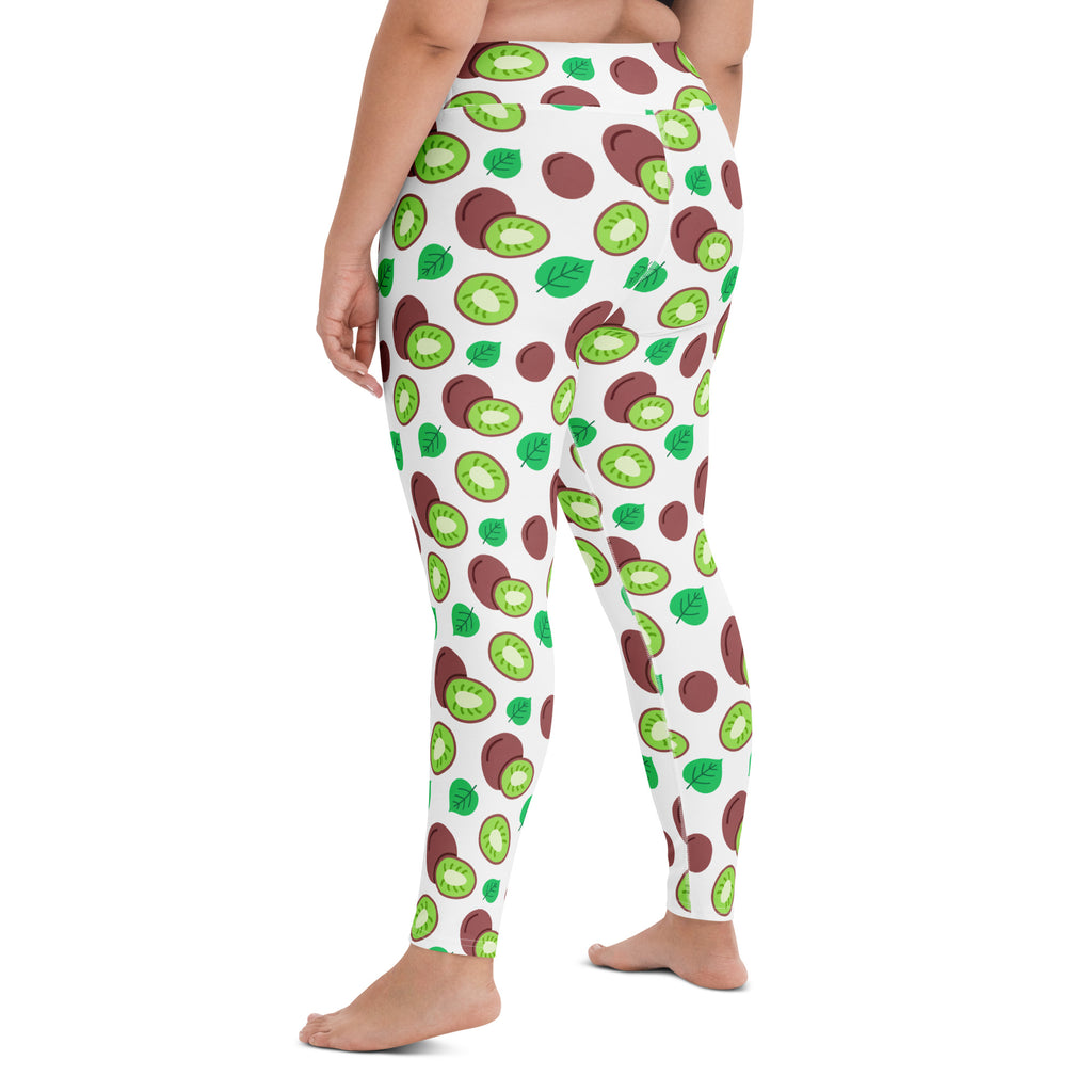 Women's Kiwi Fruit Buttery Soft Yoga Leggings - Quick Drying, High Waisted Comfort