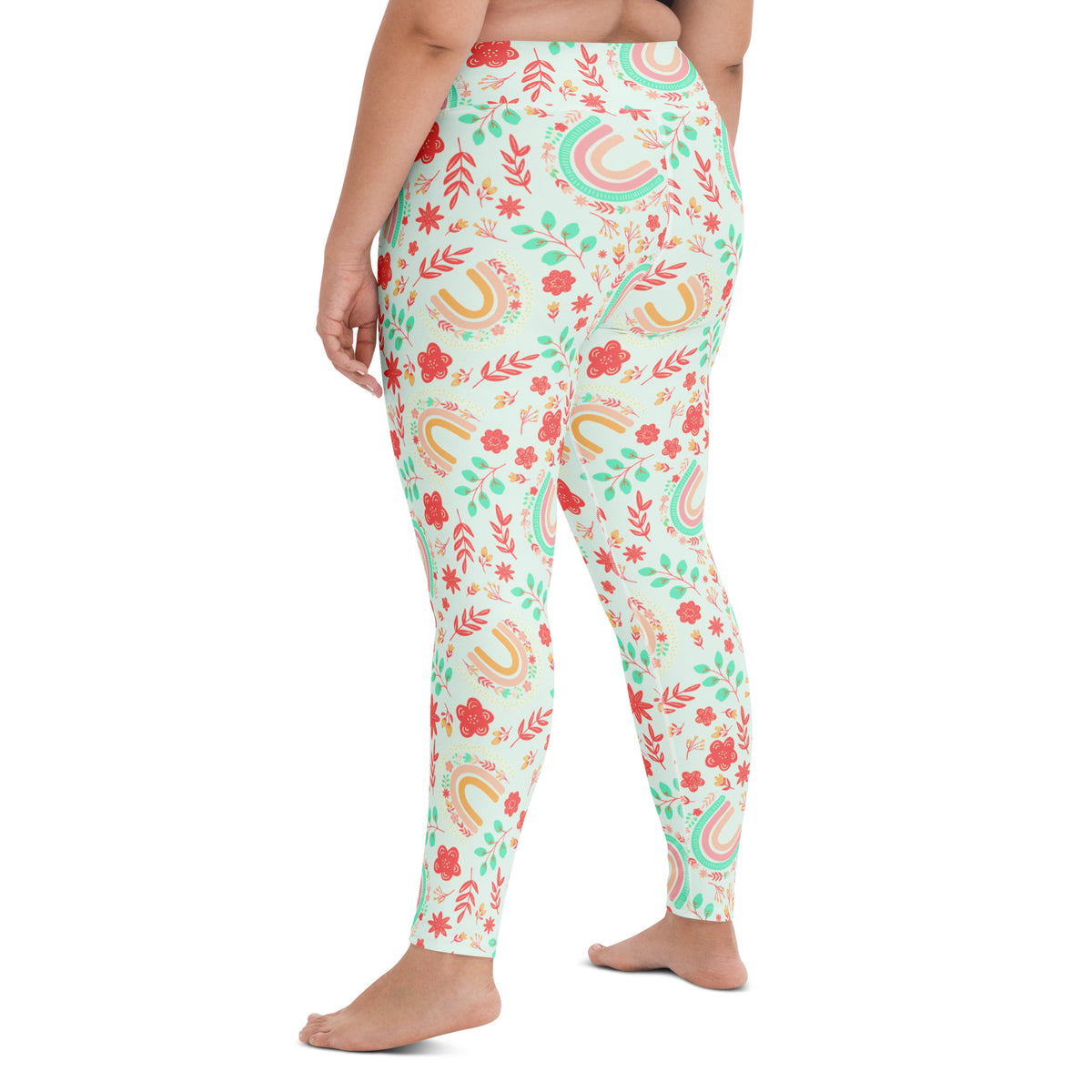 Women's Boho Floral Buttery Soft Yoga Leggings - Quick Drying, High Waisted Comfort