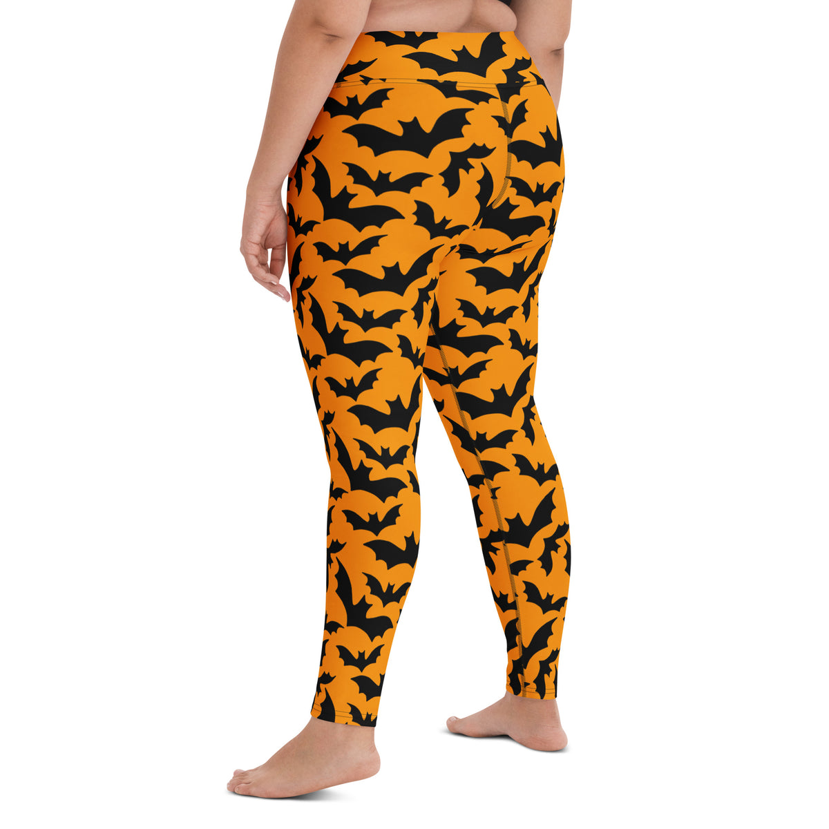 Women's Halloween Orange Bats Buttery Soft Yoga Leggings - Quick Drying, High Waisted Comfort (Copy)