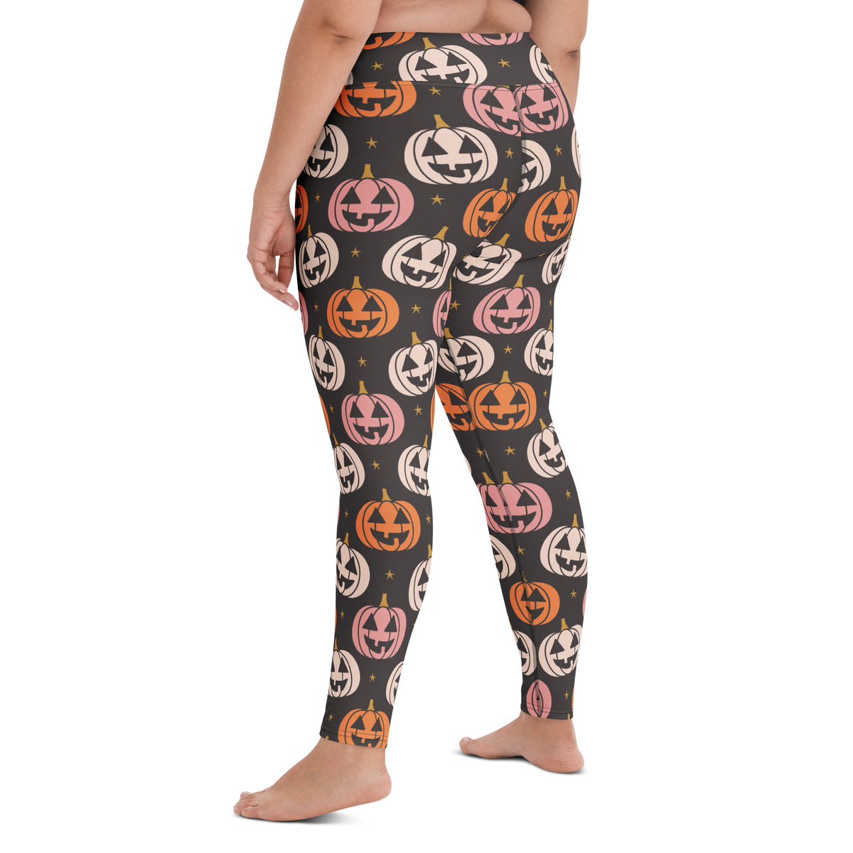 Women's Autumn Jack O’ Lantern Buttery Soft Yoga Leggings - Quick Drying, High Waisted Comfort