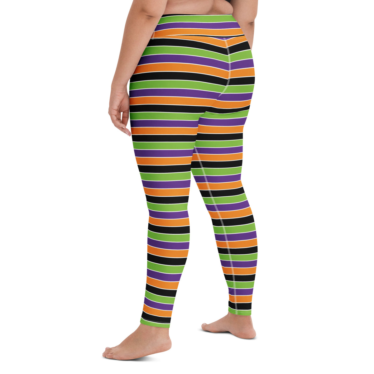 Women's Halloween Striped Buttery Soft Yoga Leggings - Quick Drying, High Waisted Comfort