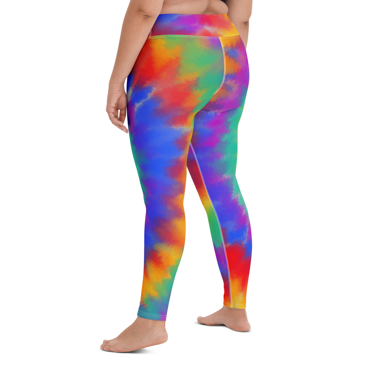 Women's Rainbow Tie Dye Buttery Soft Yoga Leggings - Quick Drying, High Waisted Comfort