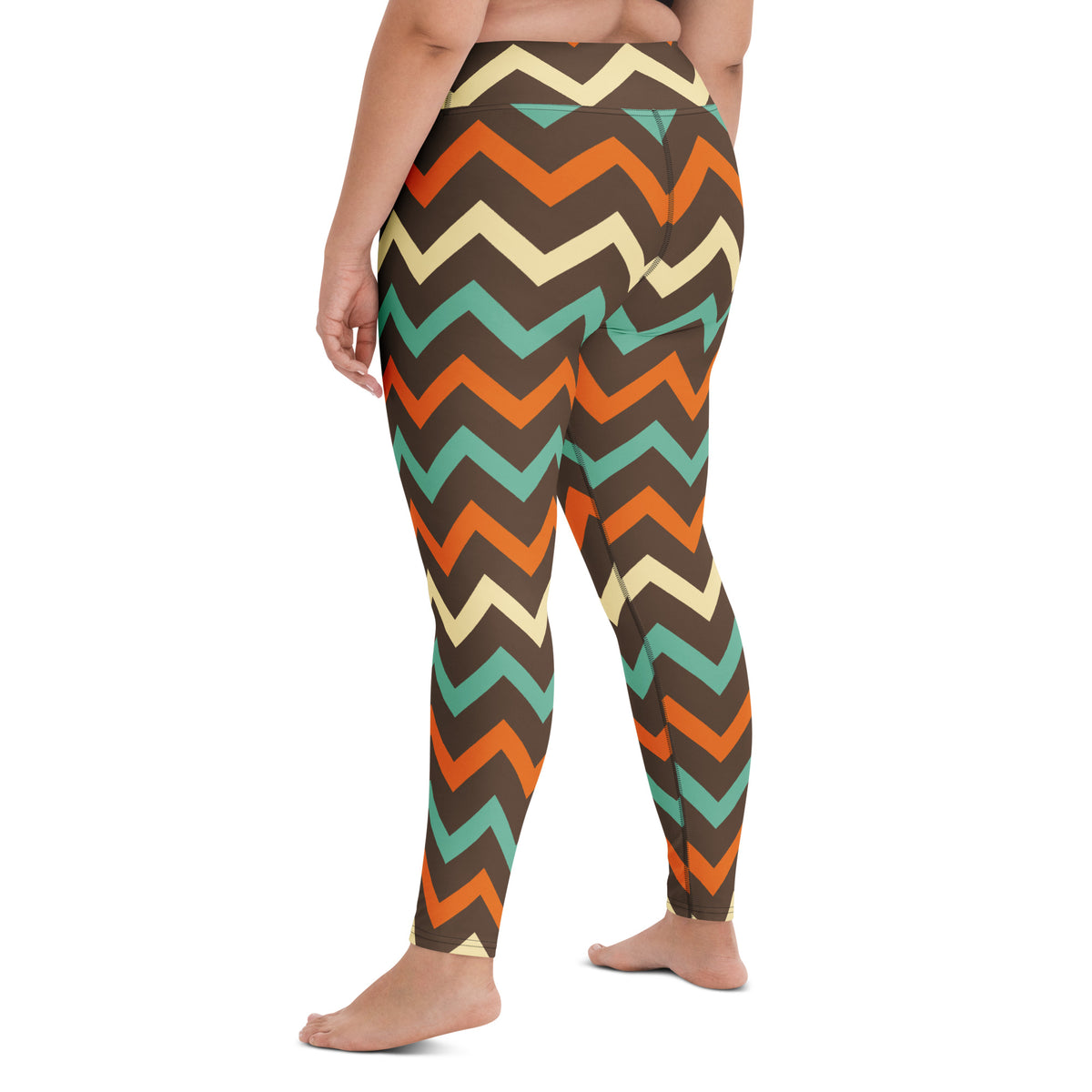 Women's Retro Chevron Buttery Soft Yoga Leggings - Quick Drying, High Waisted Comfort