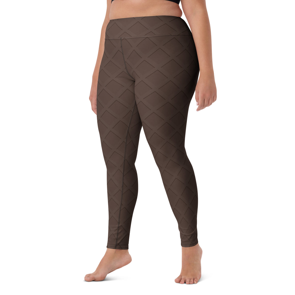Women's Chocolate Waffle Cone Buttery Soft Yoga Leggings - Quick Drying, High Waisted Comfort