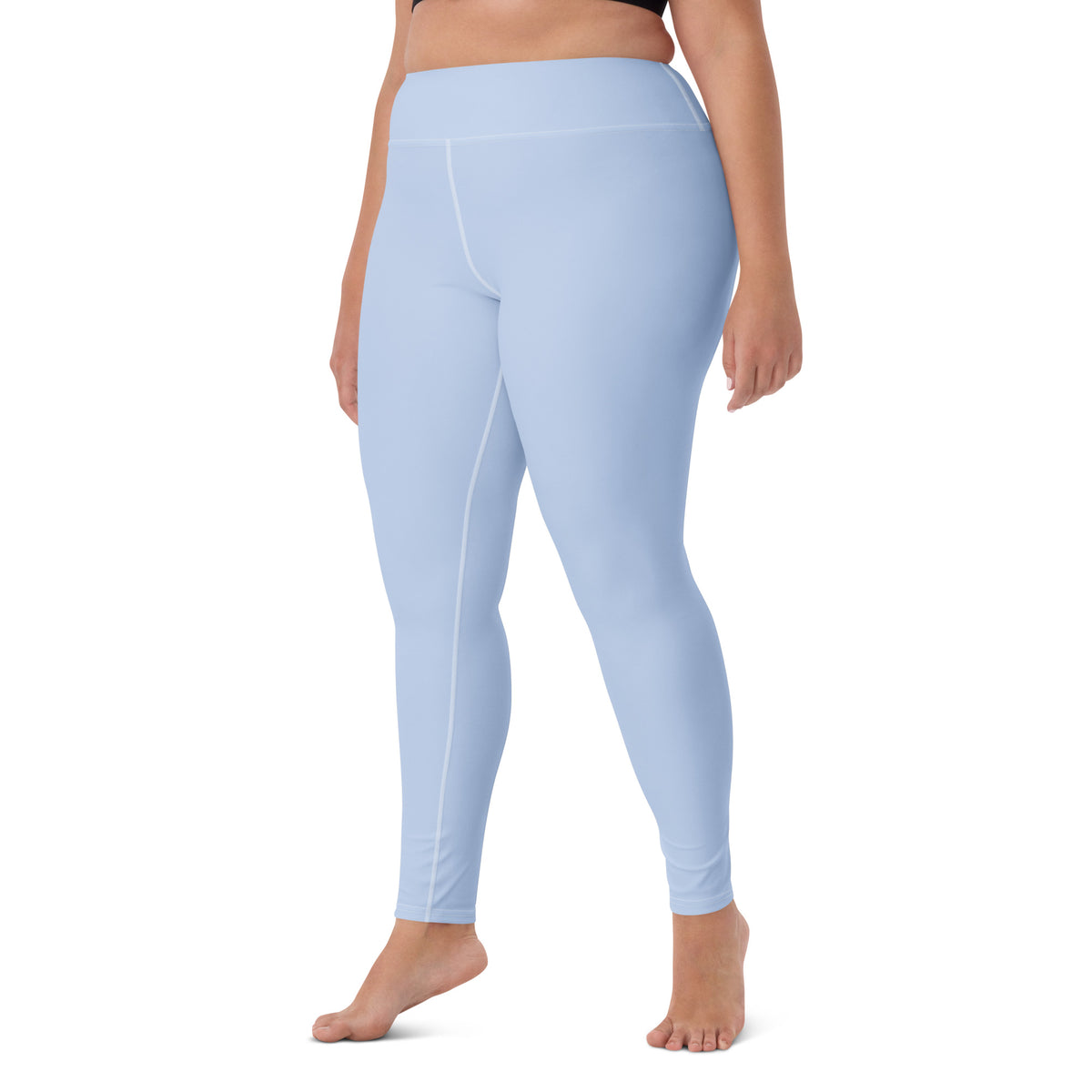 Women's Light Blue Buttery Soft Yoga Leggings - Quick Drying, High Waisted Comfort