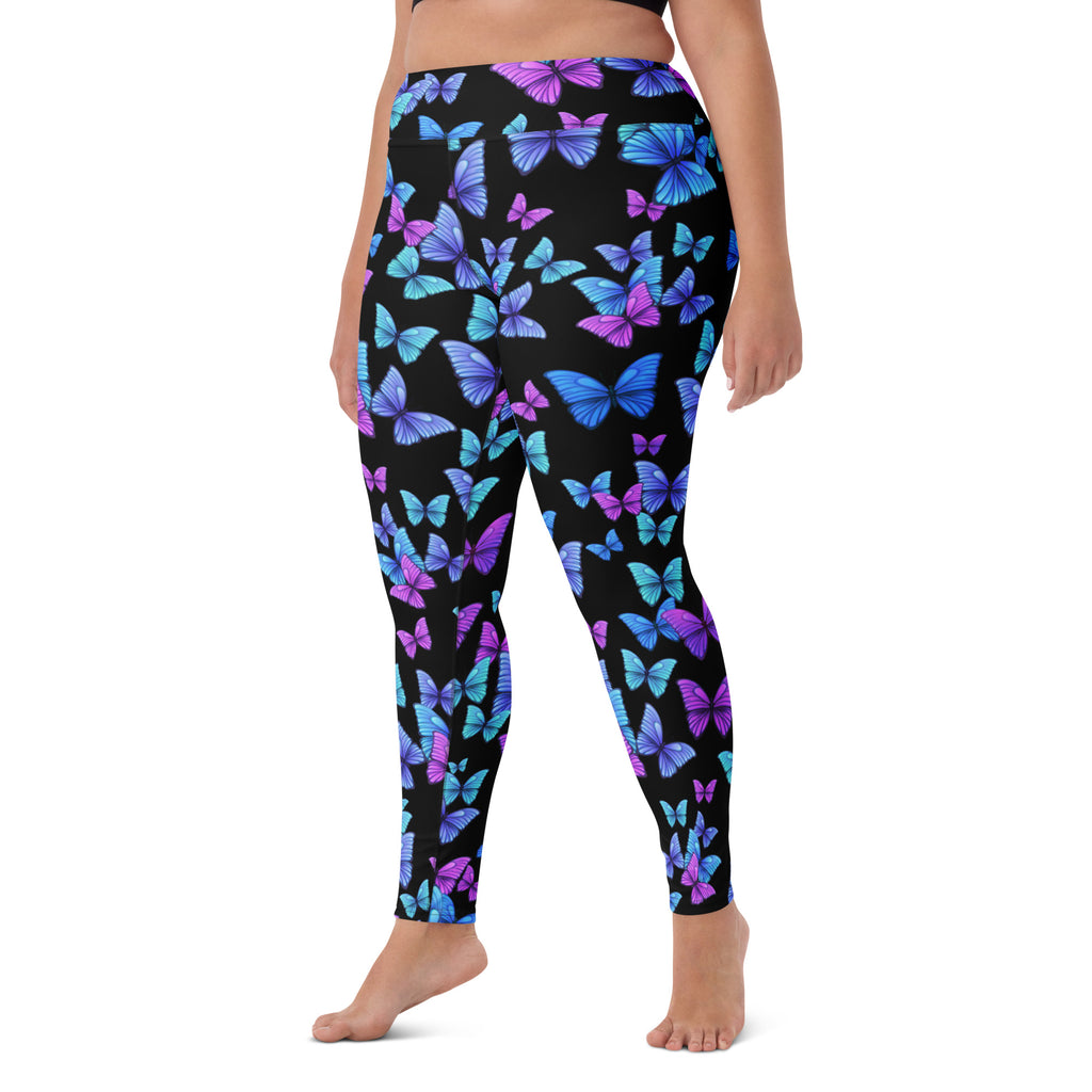 Women's Vibrant Butterfly Yoga Leggings - Quick Drying, High Waisted Buttery Soft Comfort