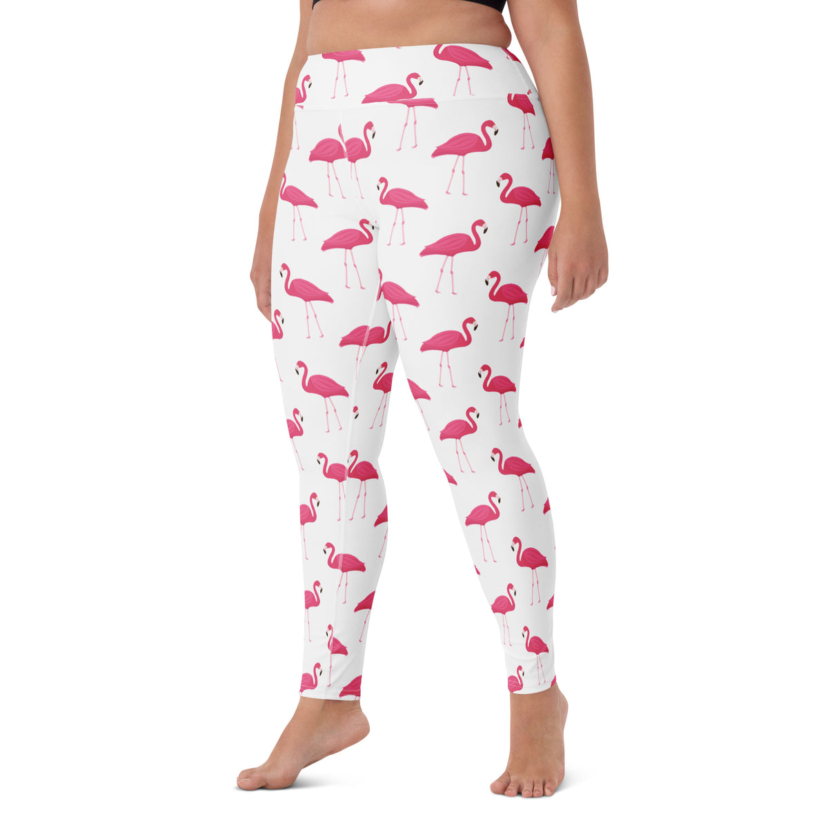 Women's Pink Flamingo Buttery Soft Yoga Leggings - Quick Drying, High Waisted Comfort