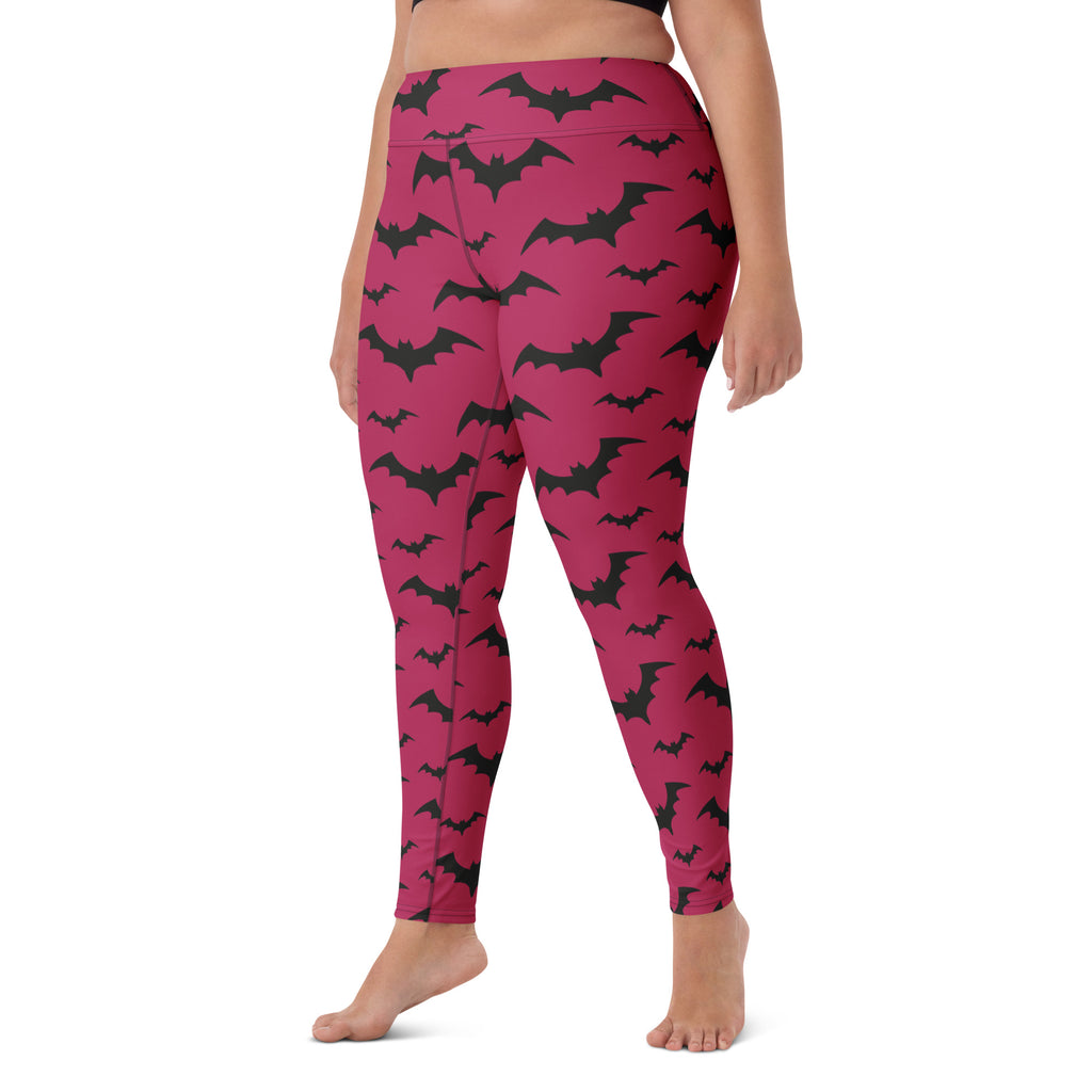 Women's Dark Pink Buttery Soft Yoga Leggings - Quick Drying, High Waisted Comfort