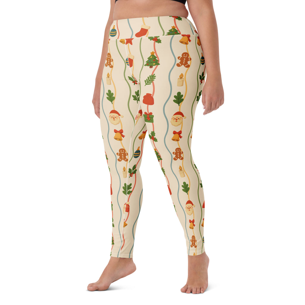 Women's Wavy Christmas Buttery Soft Yoga Leggings - Quick Drying, High Waisted Comfort