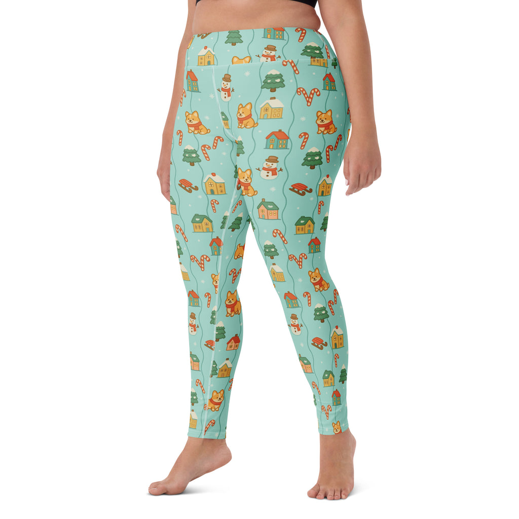 Women's Corgi Christmas Buttery Soft Yoga Leggings - Quick Drying, High Waisted Comfort