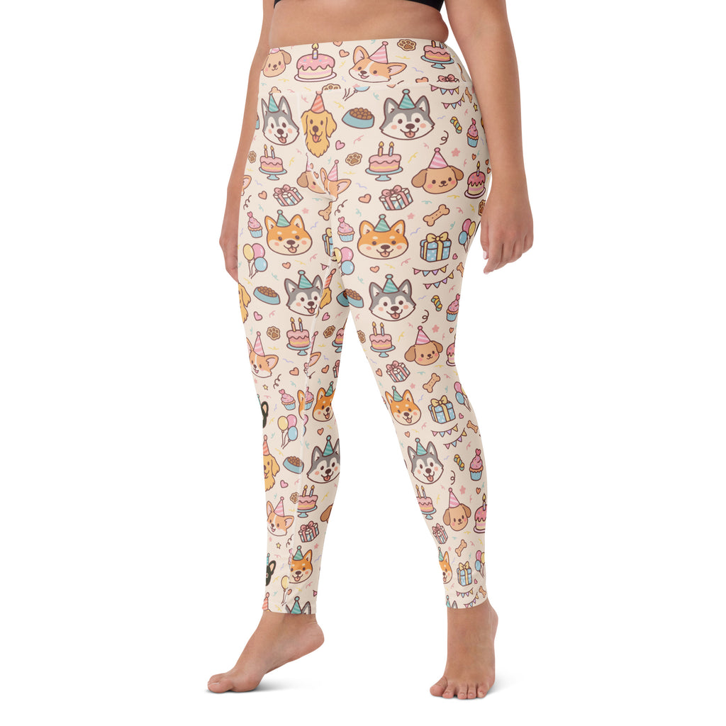 Women's Puppy Birthday Buttery Soft Yoga Leggings - Quick Drying, High Waisted Comfort