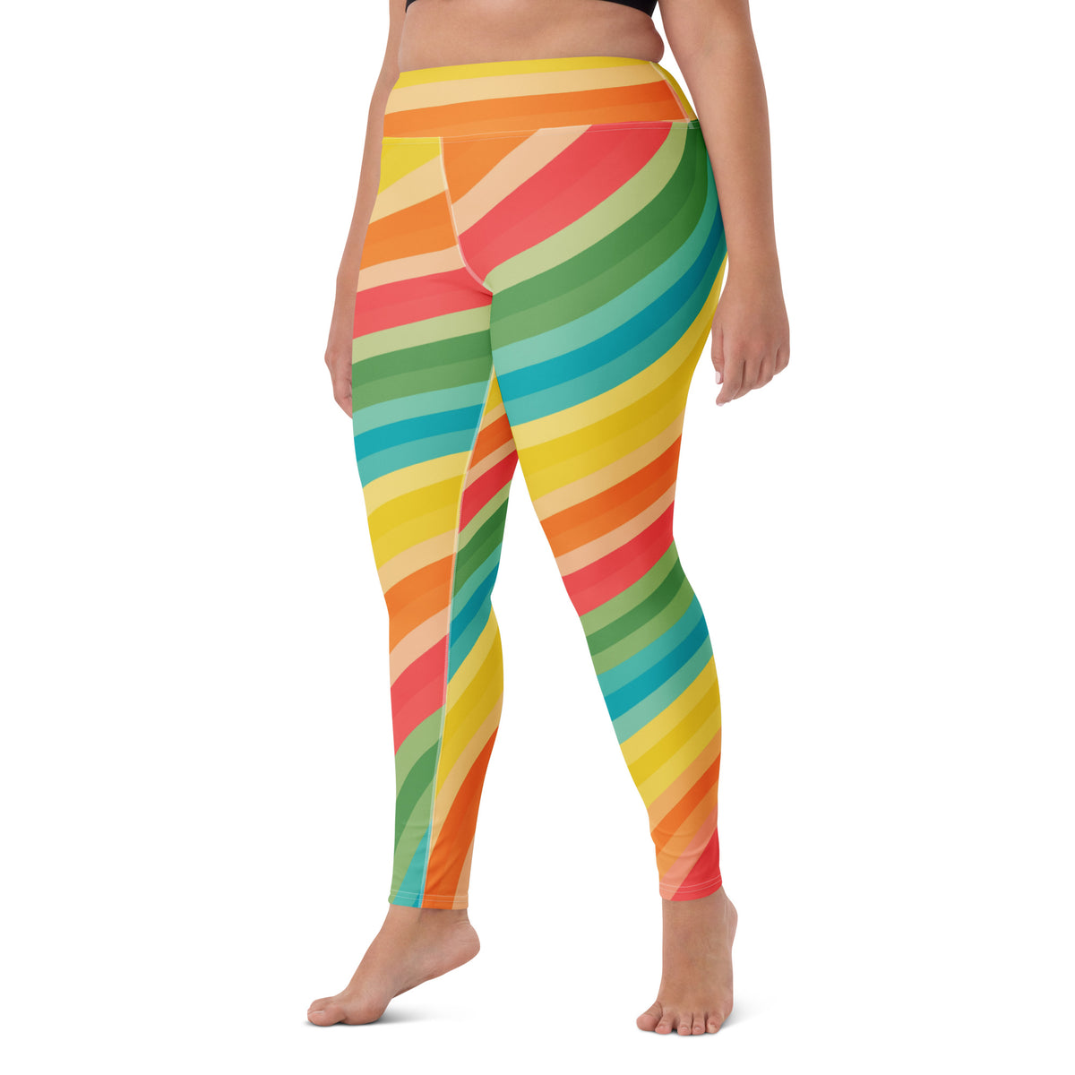 Women's Summer Beach Rainbow Buttery Soft Yoga Leggings - Quick Drying, High Waisted Comfort