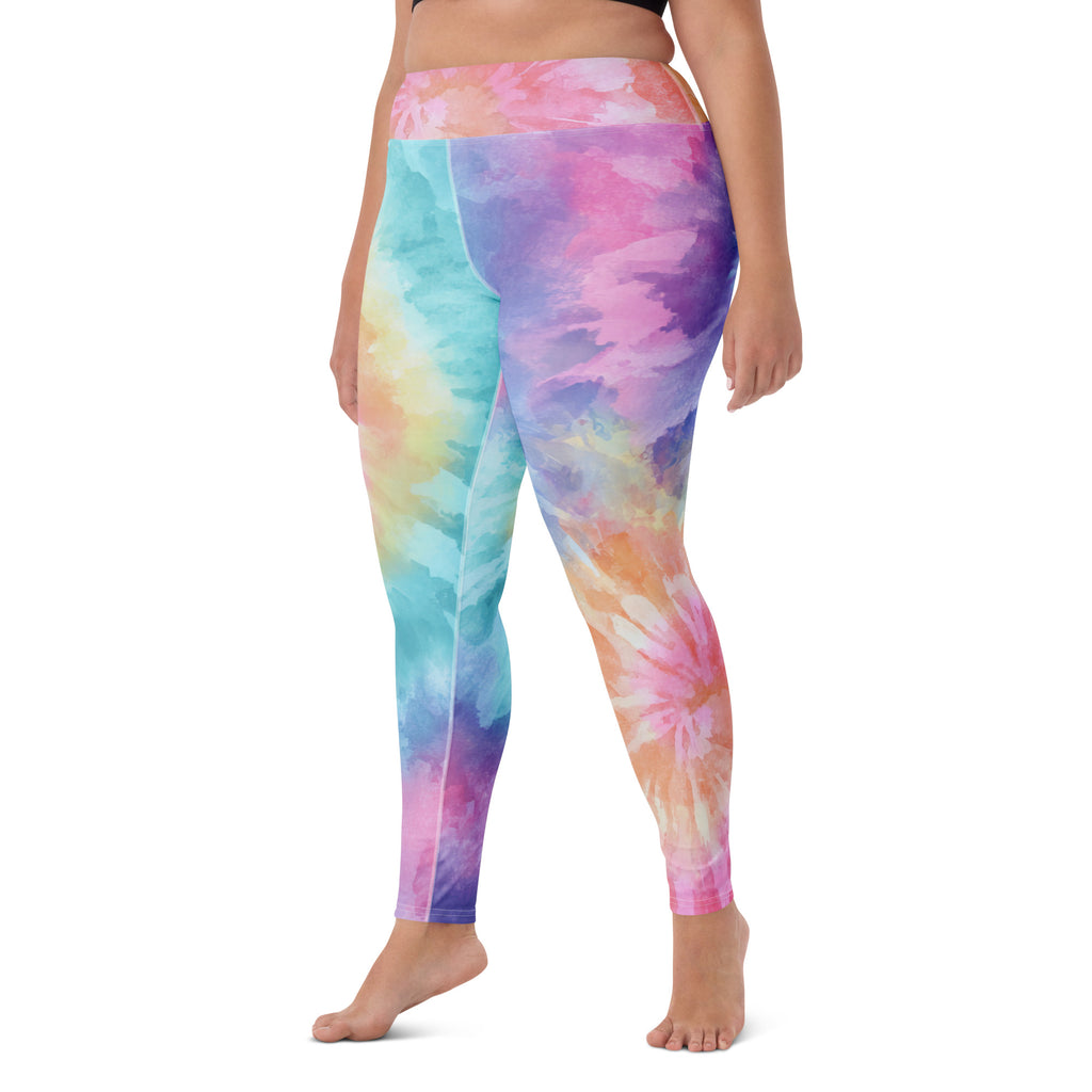 Women's Colorful Pastel Tie Dye Buttery Soft Yoga Leggings - Quick Drying, High Waisted Comfort