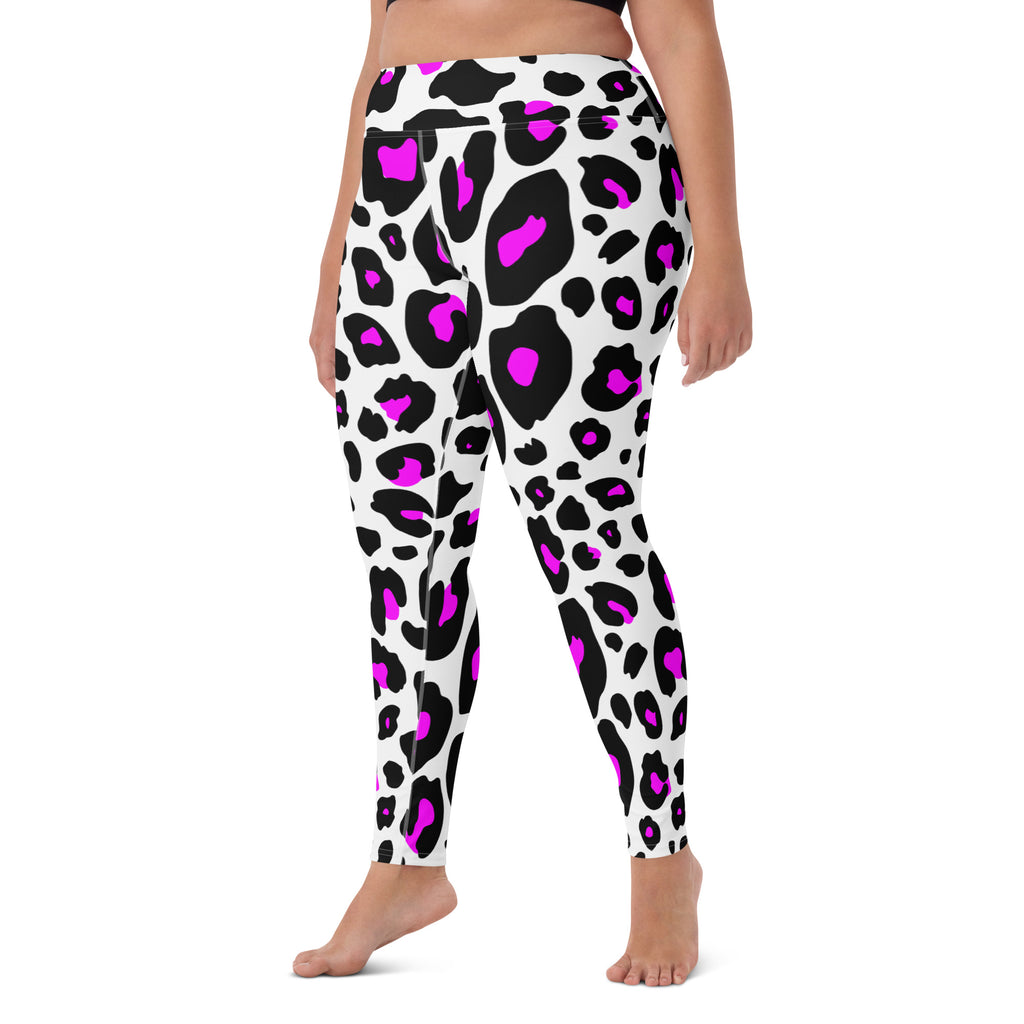 Women's Purple Leopard Print Buttery Soft Yoga Leggings - Quick Drying, High Waisted Comfort