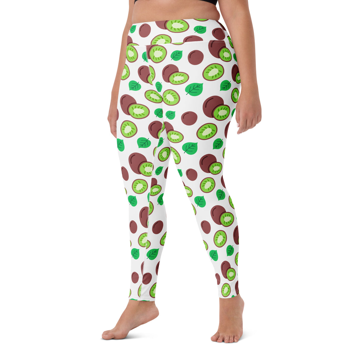Women's Kiwi Fruit Buttery Soft Yoga Leggings - Quick Drying, High Waisted Comfort