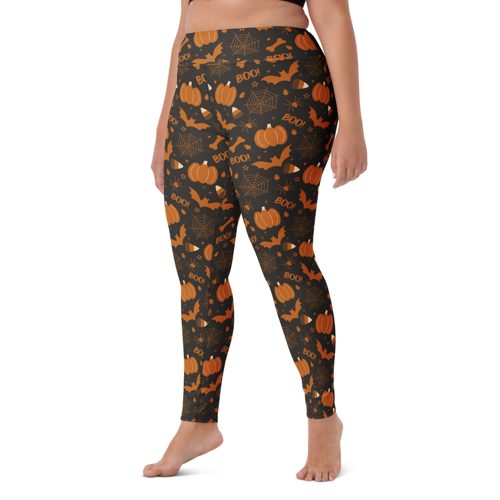 Women's Dark Orange Halloween Buttery Soft Yoga Leggings - Quick Drying, High Waisted Comfort