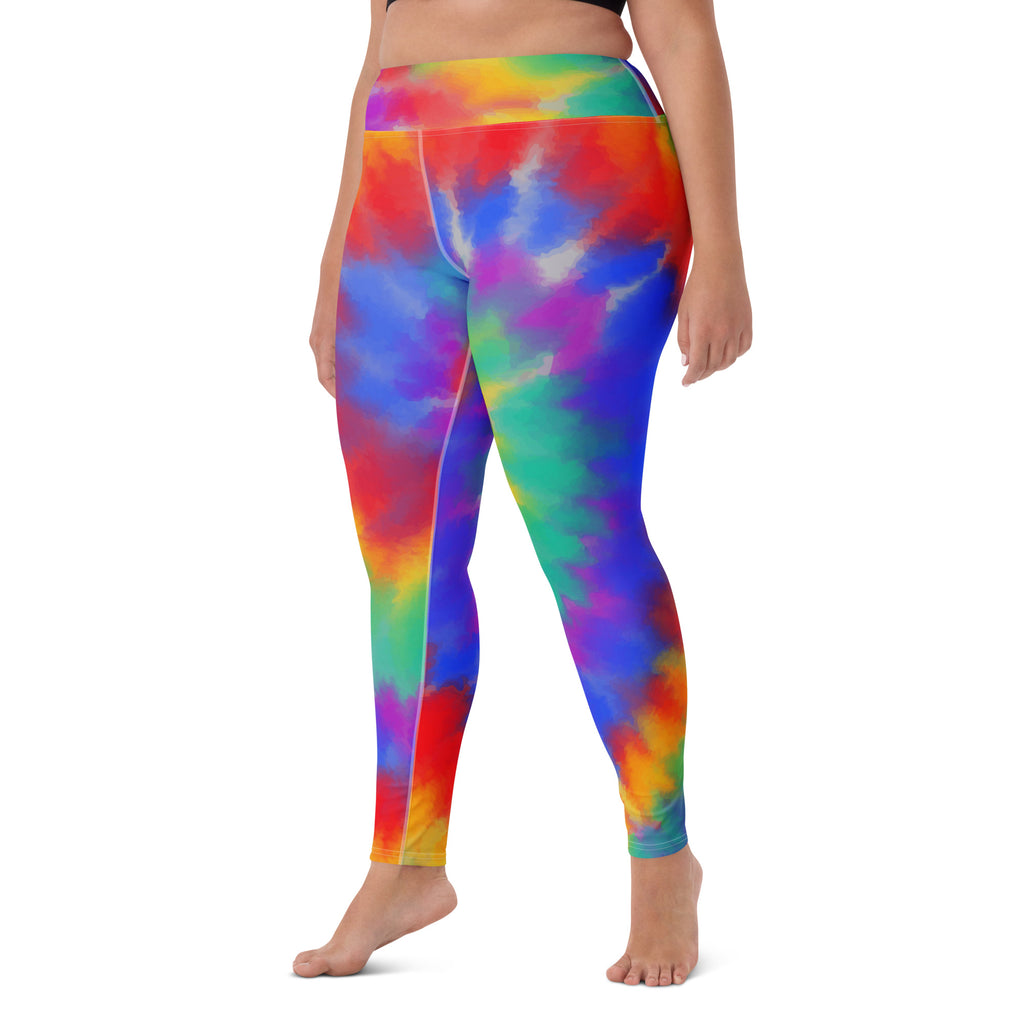 Women's Rainbow Tie Dye Buttery Soft Yoga Leggings - Quick Drying, High Waisted Comfort