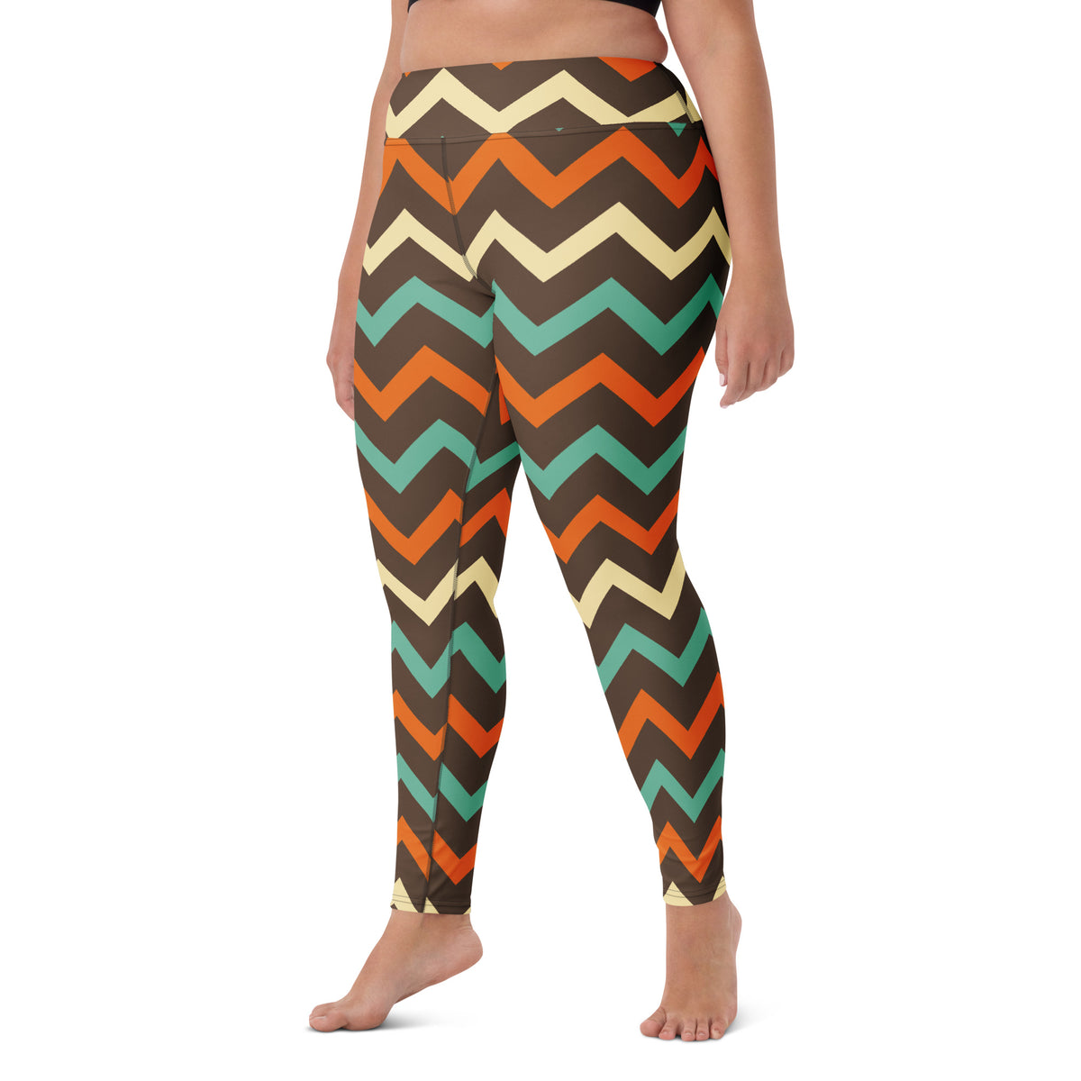 Women's Retro Chevron Buttery Soft Yoga Leggings - Quick Drying, High Waisted Comfort