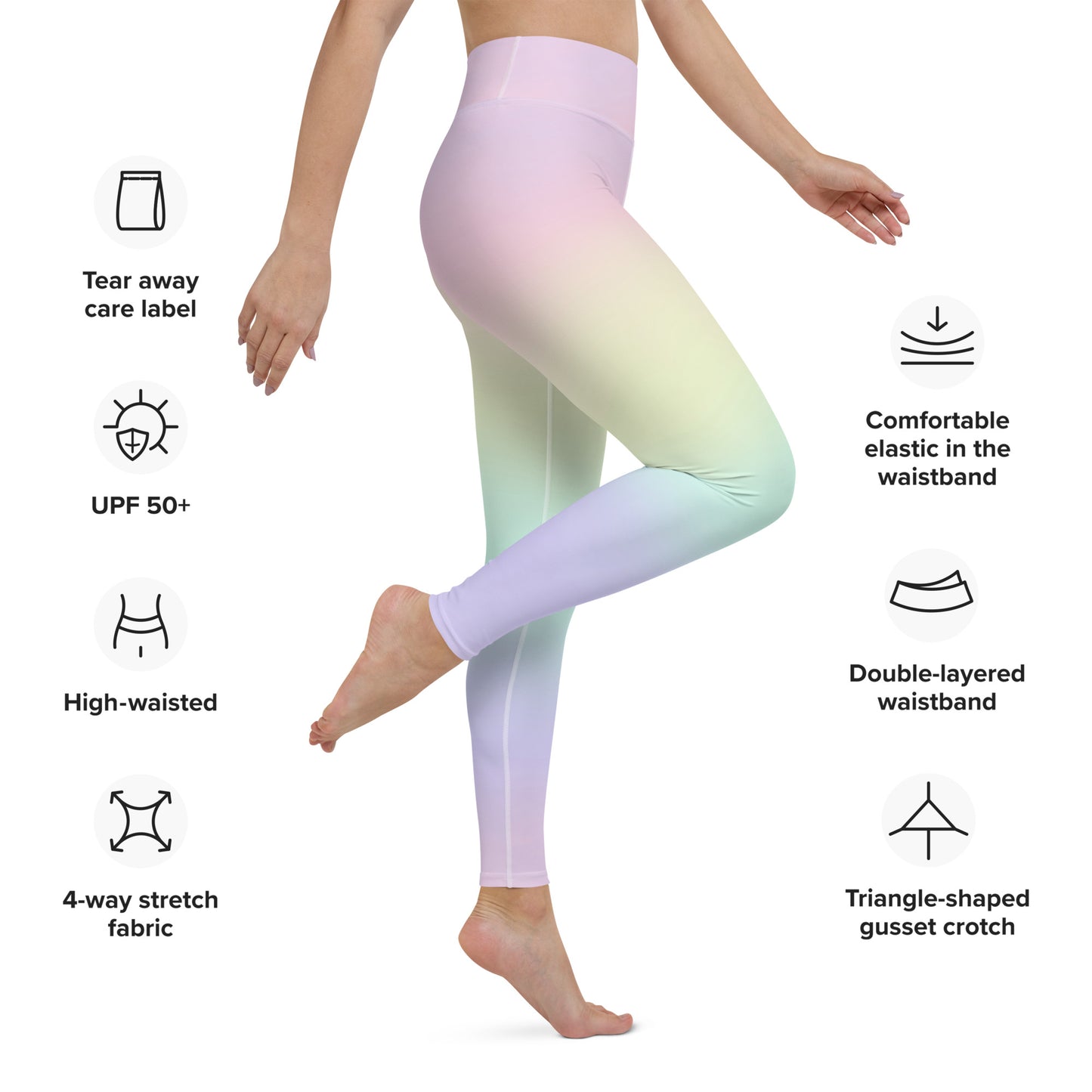 Women's Rainbow Pastel Buttery Soft Yoga Leggings