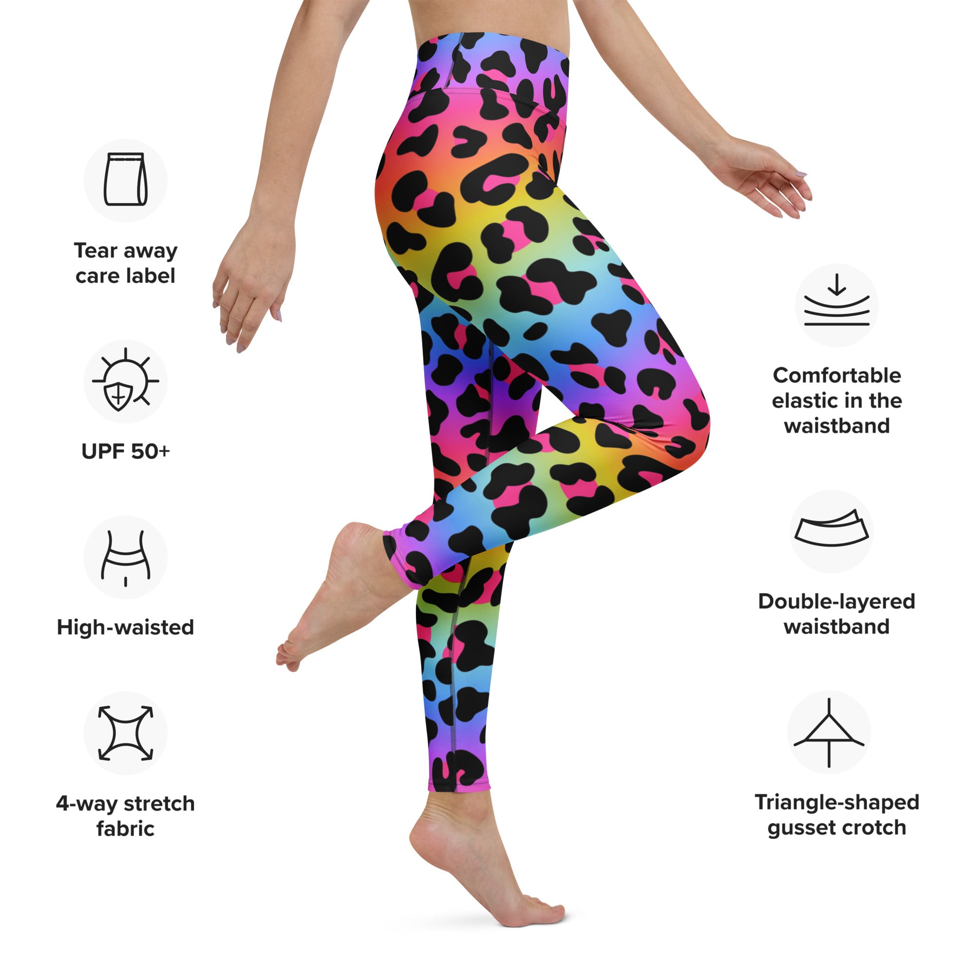 Women's Rainbow Leopard Buttery Soft Yoga Leggings