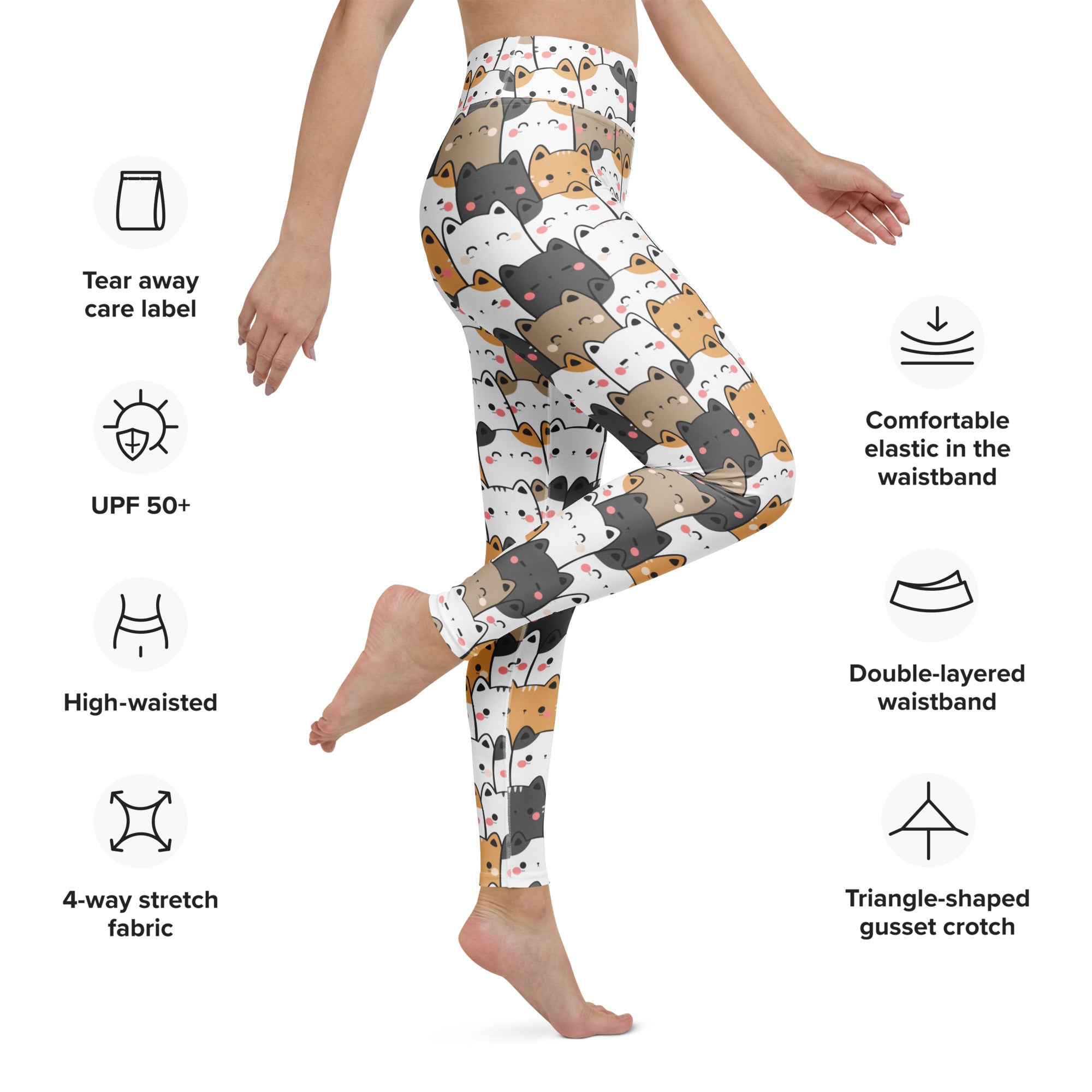 Women's Kawaii Cat Buttery Soft Yoga Leggings