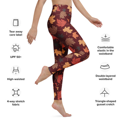 Women's Autumn Maple Leaves Buttery Soft Yoga Leggings
