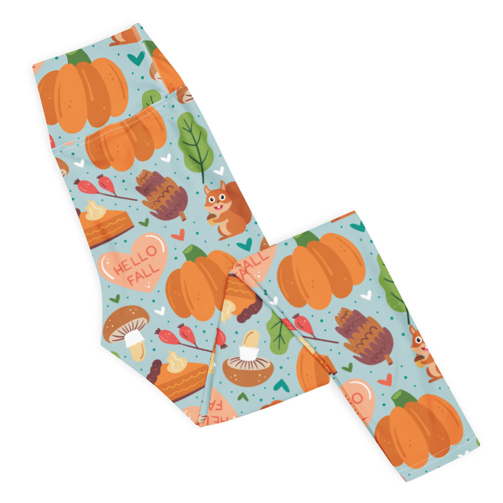 Women's Hello Fall Pumpkin Buttery Soft Yoga Leggings - Quick Drying, High Waisted Comfort