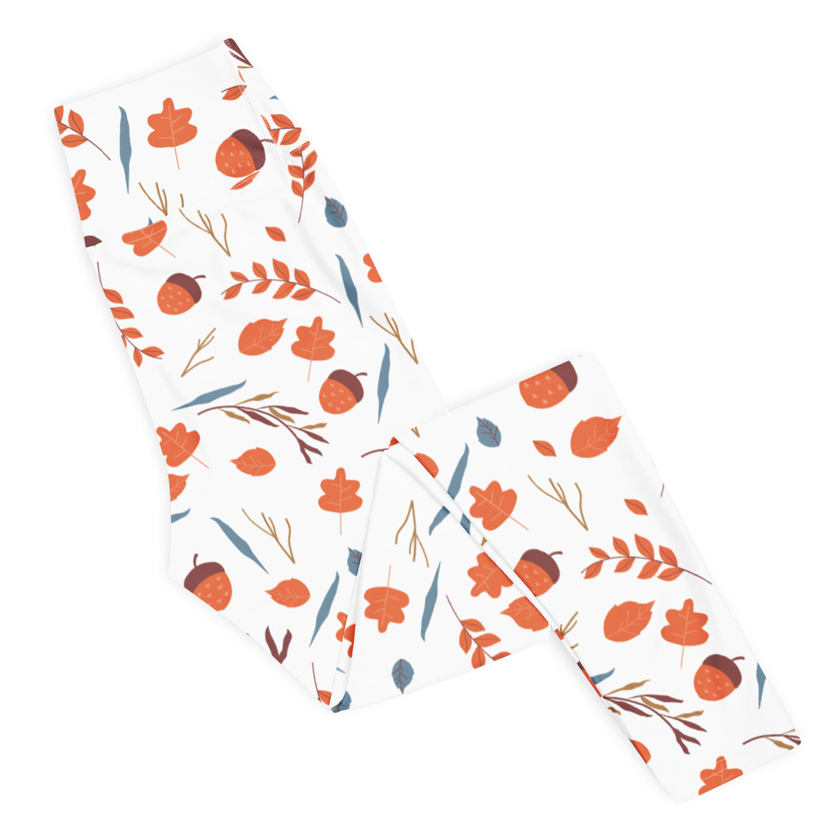 Women's Autumn Leaves & Acorn Buttery Soft Yoga Leggings - Quick Drying, High Waisted Comfort