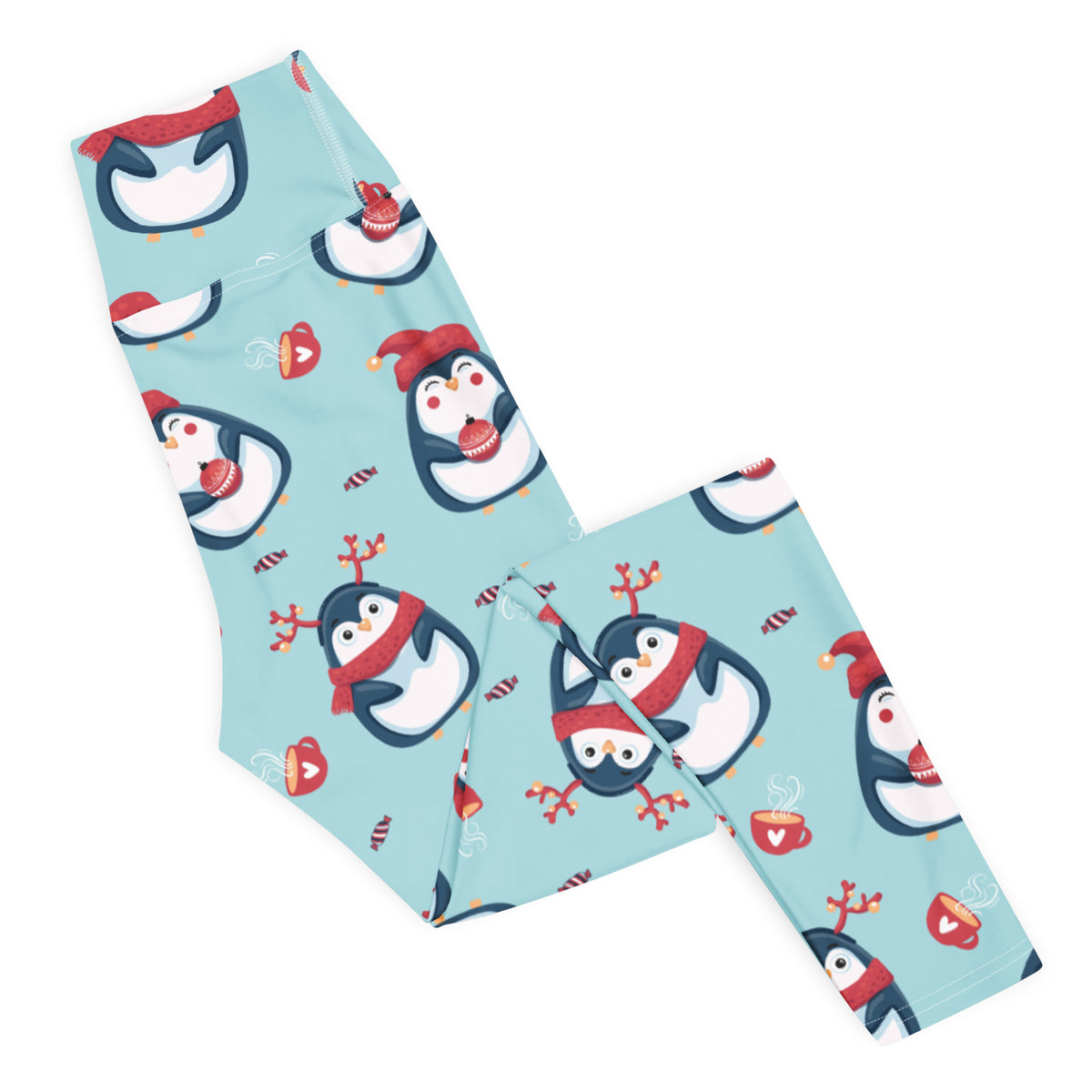 Women's Christmas Penguin Buttery Soft Yoga Leggings - Quick Drying, High Waisted Comfort