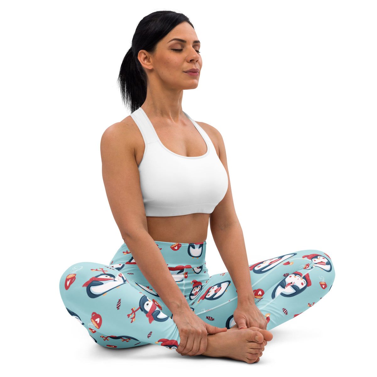 Women's Christmas Penguin Buttery Soft Yoga Leggings - Quick Drying, High Waisted Comfort