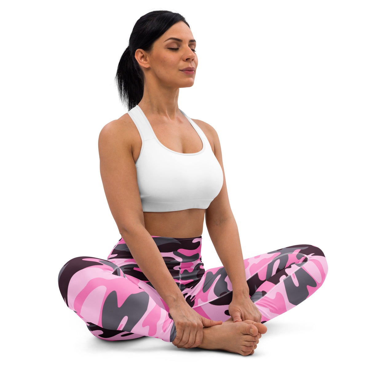 Women's Pink Camouflage Buttery Soft Yoga Leggings - Quick Drying, High Waisted Comfort