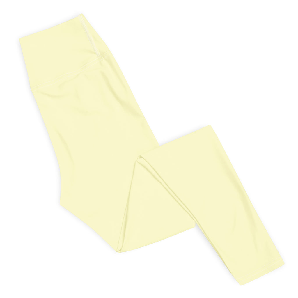 Women's Pastel Yellow Buttery Soft Yoga Leggings - Quick Drying, High Waisted Comfort