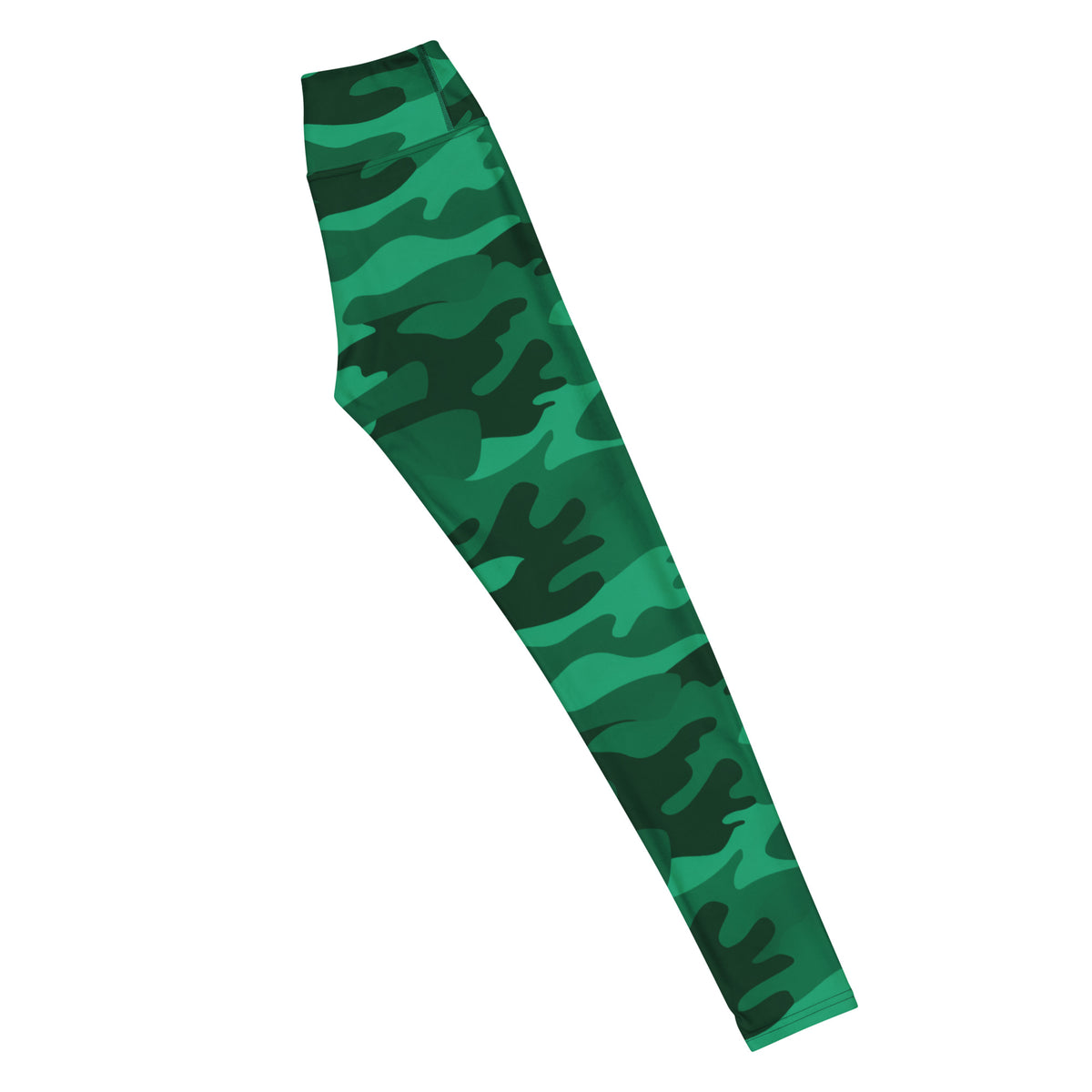 Women's Green Camouflage Buttery Soft Yoga Leggings - Quick Drying, High Waisted Comfort