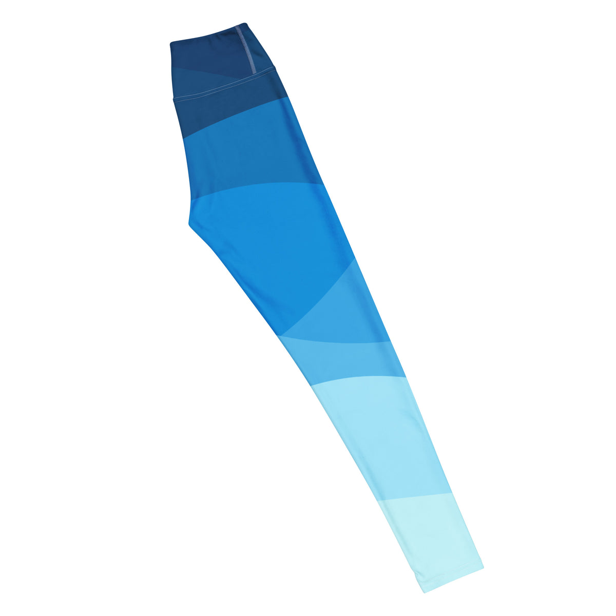 Women's Blue Ombre Ocean Waves Buttery Soft Yoga Leggings - Quick Drying, High Waisted Comfort