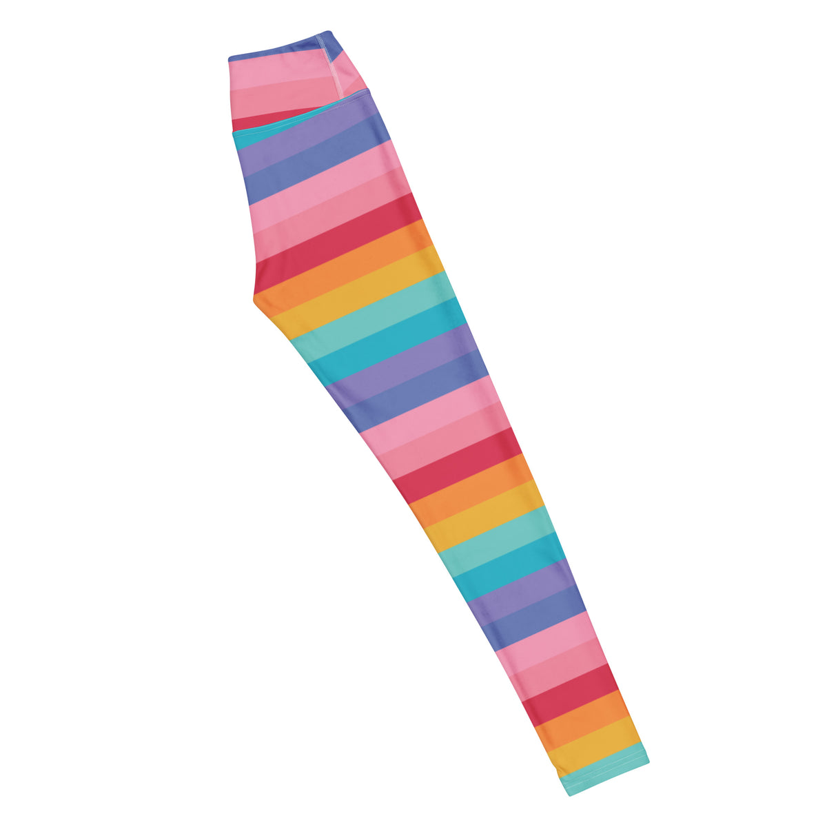 Women's Bright Striped Rainbow Buttery Soft Yoga Leggings - Quick Drying, High Waisted Comfort