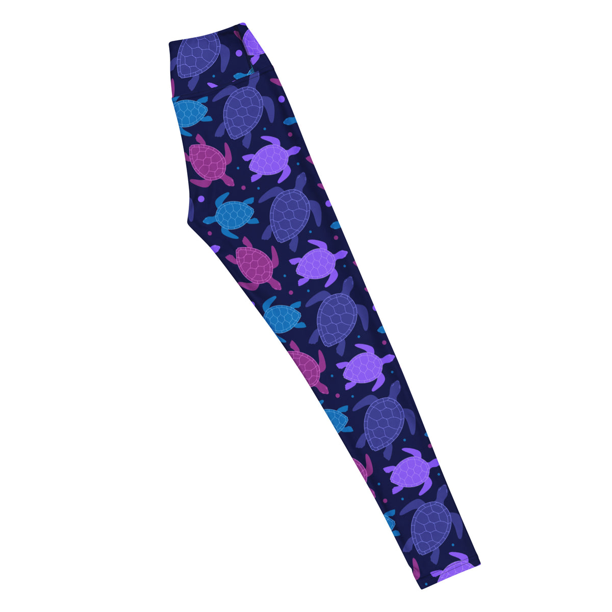 Women's Purple Sea Turtle Buttery Soft Yoga Leggings - Quick Drying, High Waisted Comfort