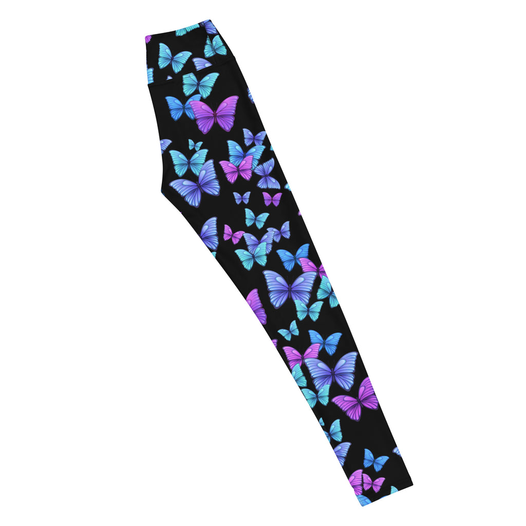 Women's Vibrant Butterfly Yoga Leggings - Quick Drying, High Waisted Buttery Soft Comfort