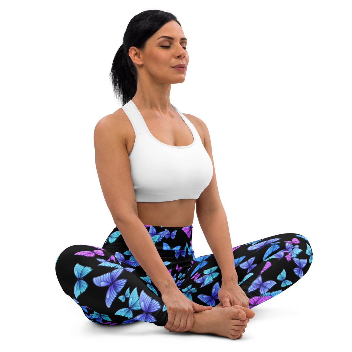 Women's Vibrant Butterfly Yoga Leggings - Quick Drying, High Waisted Buttery Soft Comfort