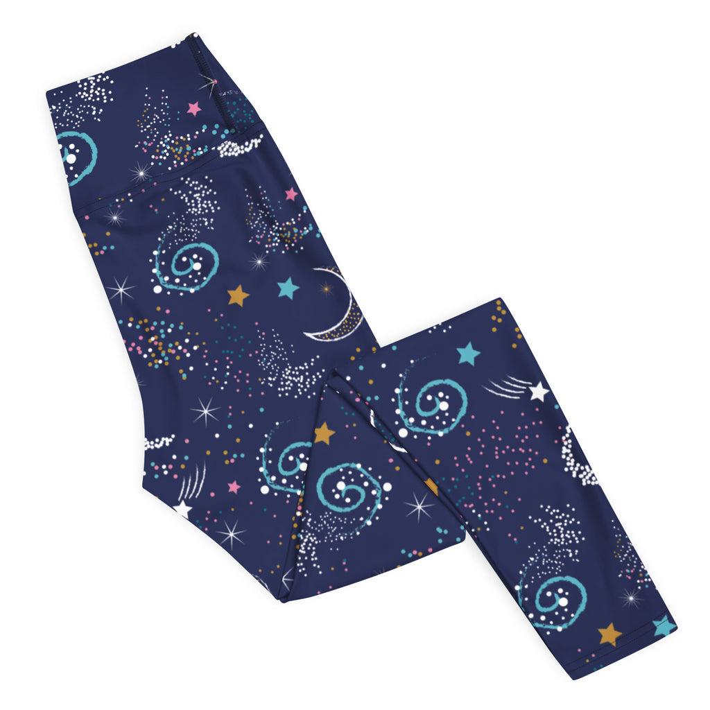Women's Dark Purple Space Buttery Soft Yoga Leggings - Quick Drying, High Waisted Comfort