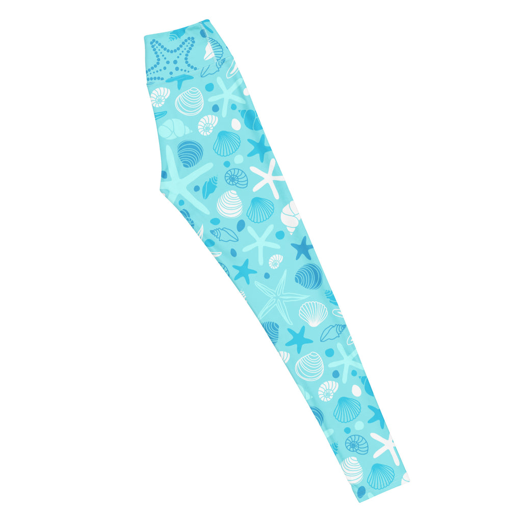 Women's Starfish & Shells Buttery Soft Yoga Leggings - Quick Drying, High Waisted Comfort