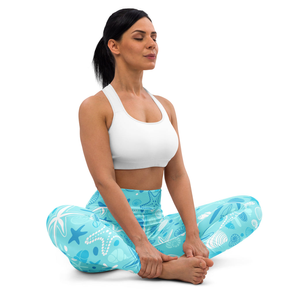 Women's Starfish & Shells Buttery Soft Yoga Leggings - Quick Drying, High Waisted Comfort