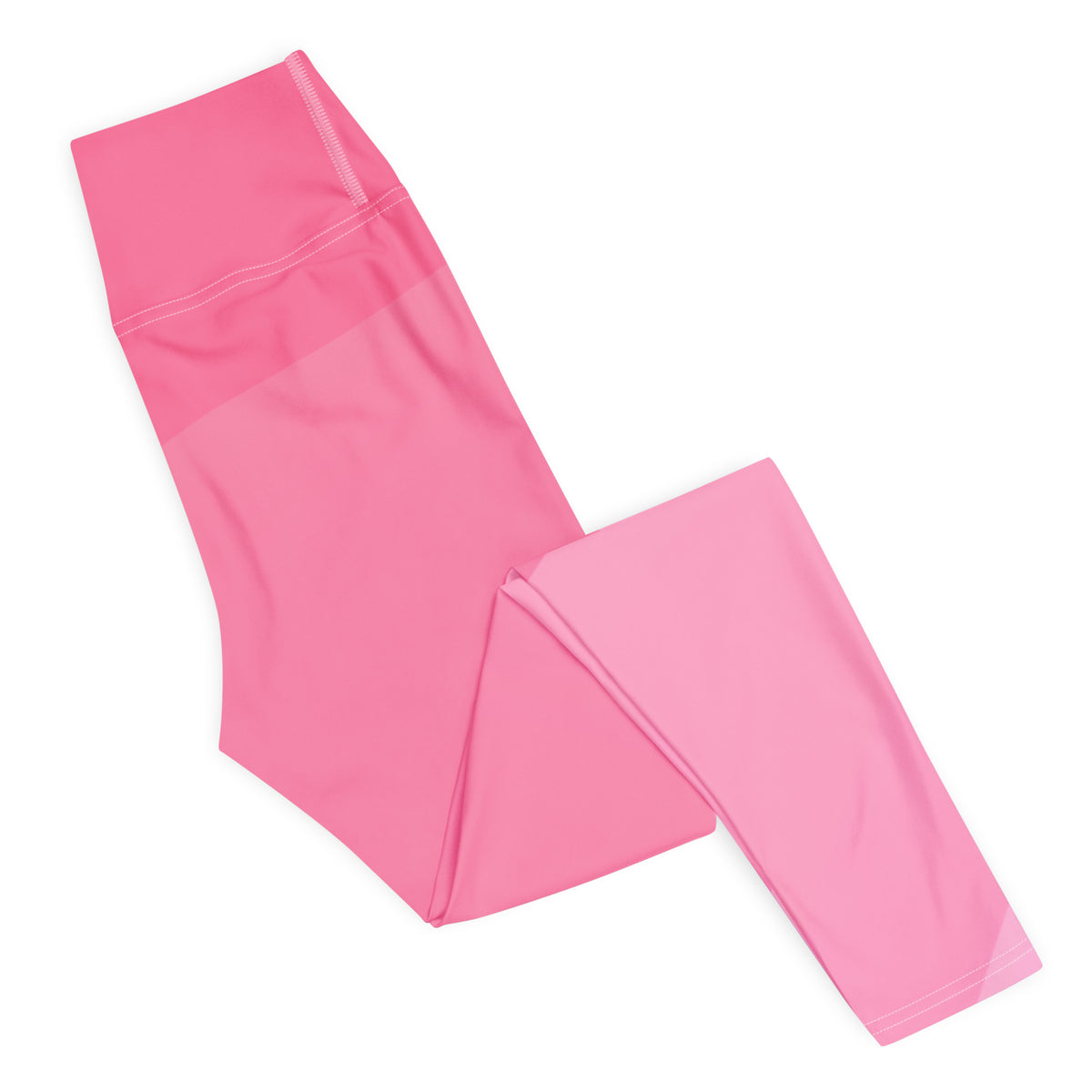Women's Pink Ombre Waves Buttery Soft Yoga Leggings - Quick Drying, High Waisted Comfort