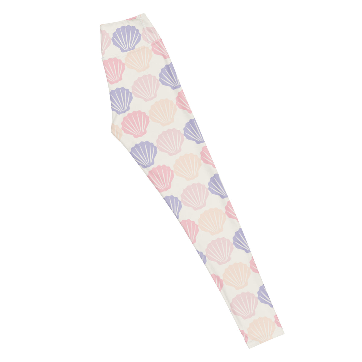Women's Pastel Seashell Buttery Soft Yoga Leggings - Quick Drying, High Waisted Comfort