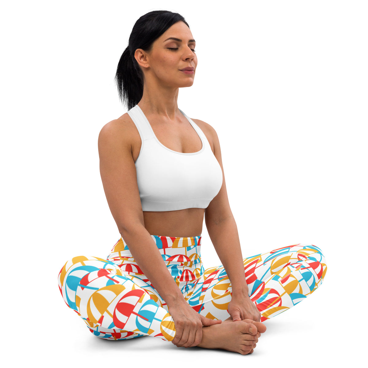 Women's Beach Umbrella Buttery Soft Yoga Leggings - Quick Drying, High Waisted Comfort