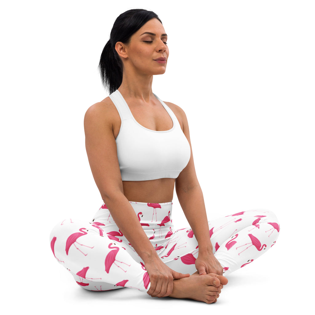 Women's Pink Flamingo Buttery Soft Yoga Leggings - Quick Drying, High Waisted Comfort