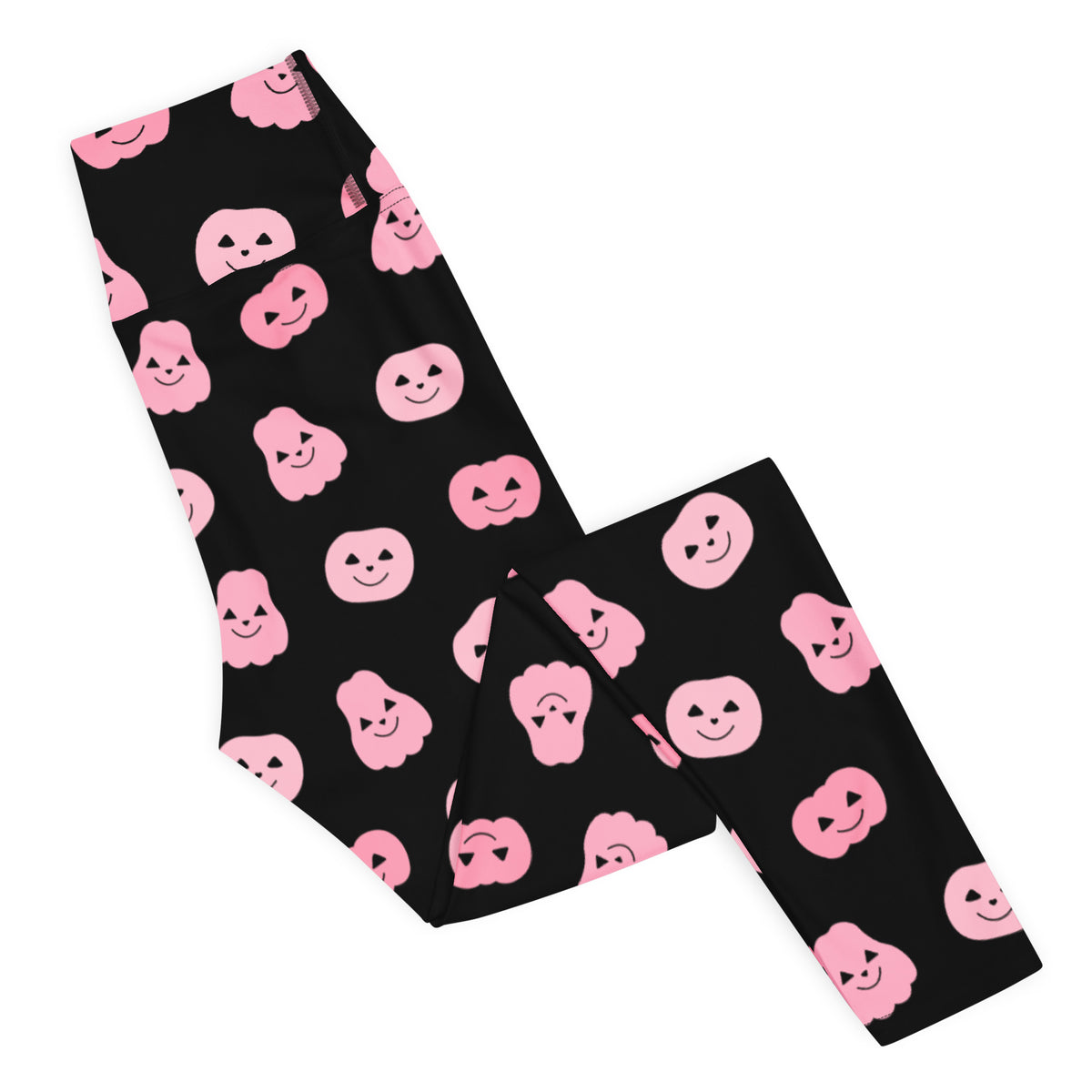 Women's Pink Pumpkin Halloween Buttery Soft Yoga Leggings - Quick Drying, High Waisted Comfort