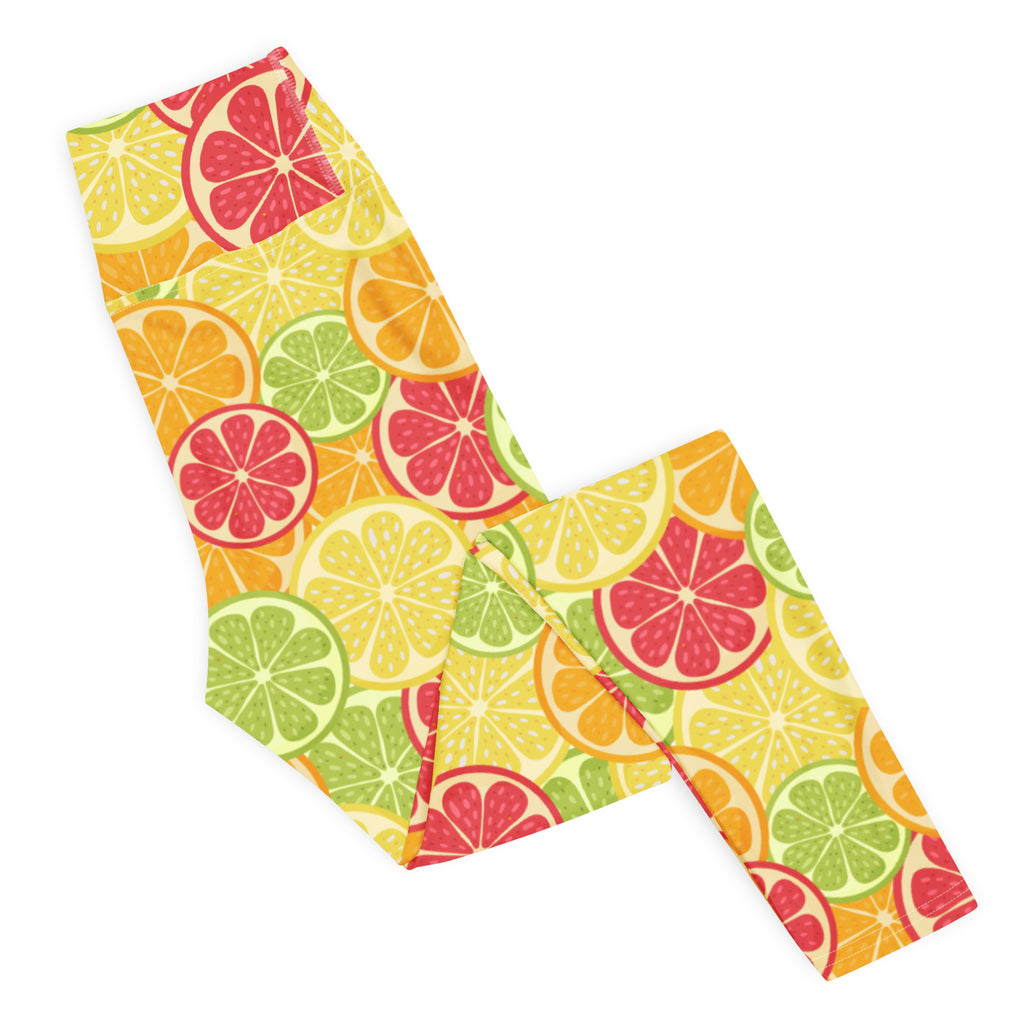 Women's Citrus Fruit Buttery Soft Yoga Leggings - Quick Drying, High Waisted Comfort