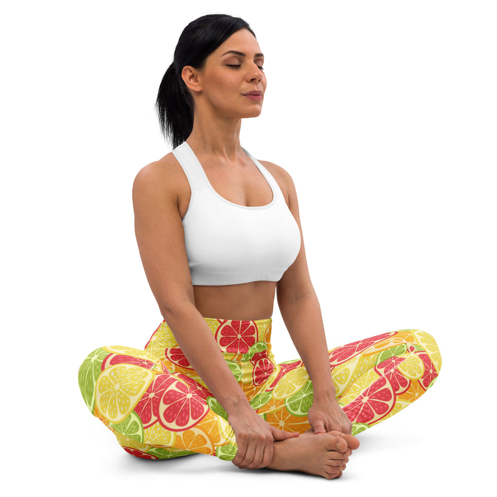 Women's Citrus Fruit Buttery Soft Yoga Leggings - Quick Drying, High Waisted Comfort