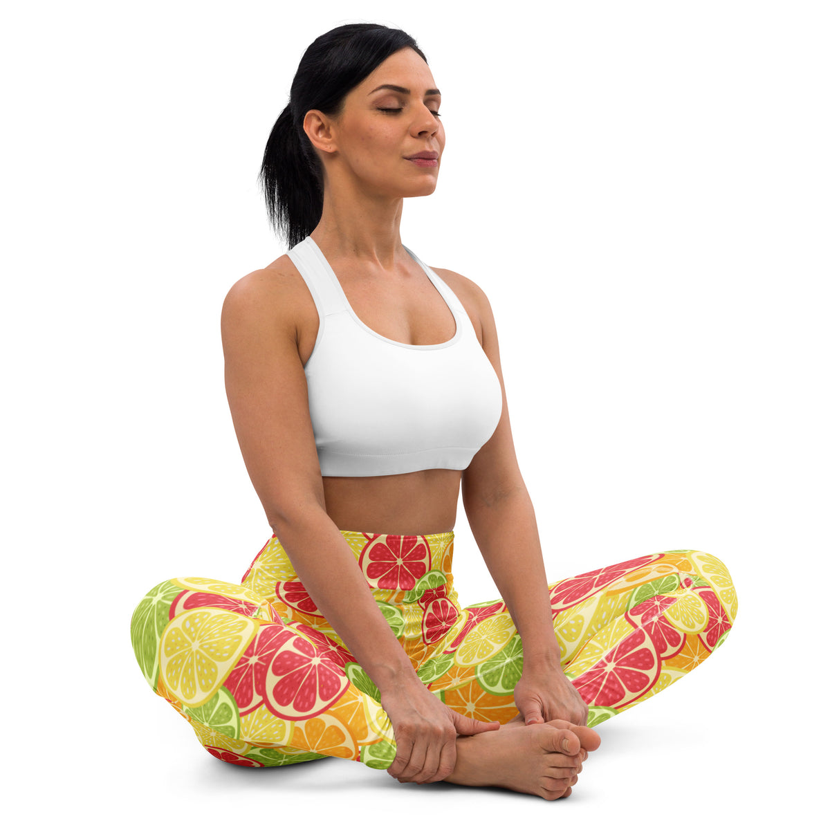Women's Citrus Fruit Buttery Soft Yoga Leggings - Quick Drying, High Waisted Comfort