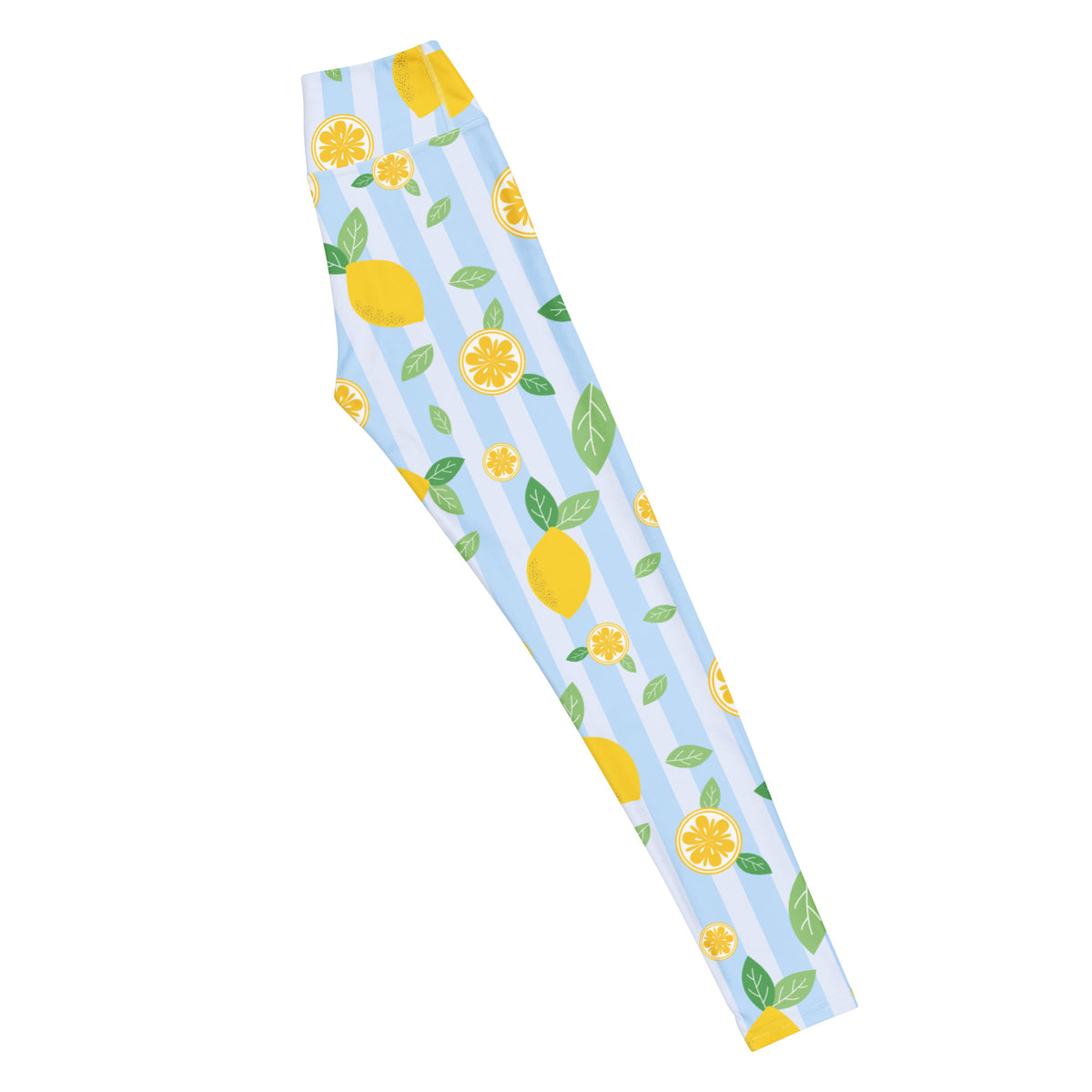 Women's Lemon Stripe Buttery Soft Yoga Leggings - Quick Drying, High Waisted Comfort